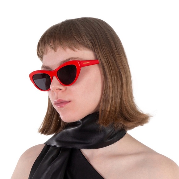 Salvatore Ferragamo Women's Cat Eye Sunglasses SF1103S 600 Red 55mm EUC case - Picture 3 of 10